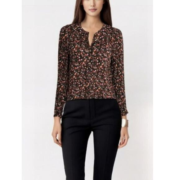 Maeve Anthropologie Womens Ditsy Floral Long Sleeve Button Down Blouse Small - Picture 12 of 12